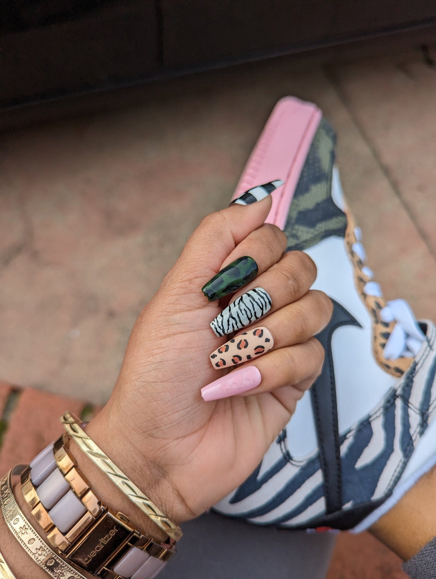 Mismatch - Animal Print and Camouflage mixed up  Press-On Nail Extensions 10pcs