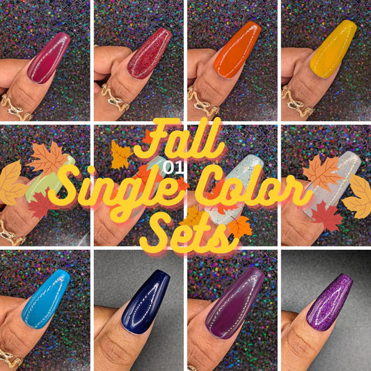 Fall Single Solid Color Sets *Choose Your Color* - Hand-painted Reusable Press-On Nail Extensions 10 or 24 nails