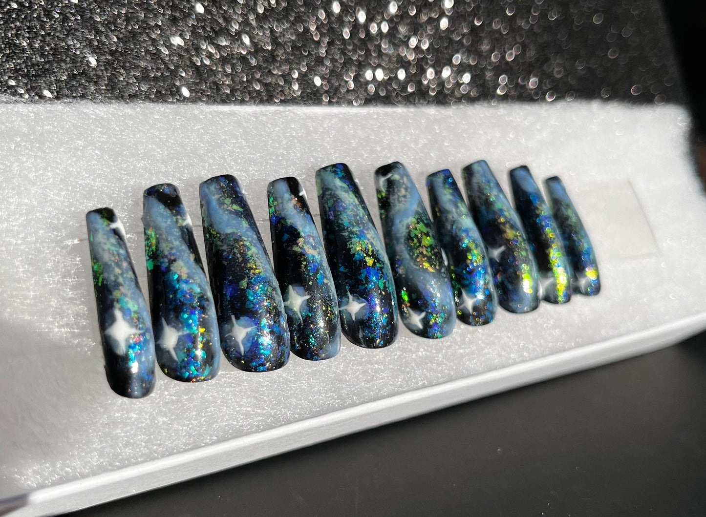 Lost in Space - Galaxy Handmade False Press-On Nail Extensions 10pcs