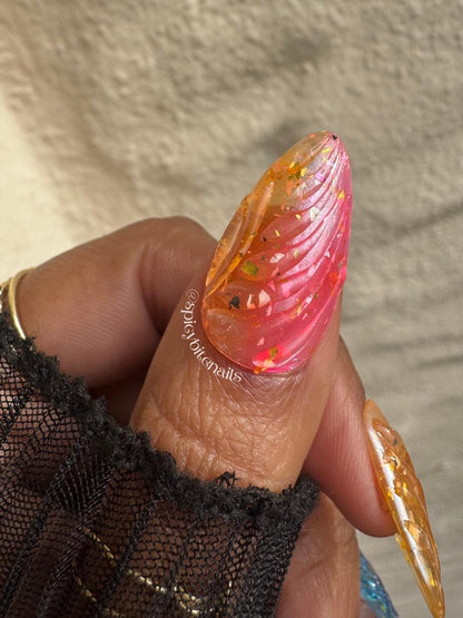 Jelly Beam - Rainbow Ombre 3D Blob Sheer Jelly Press-On Nail Extensions 10pcs