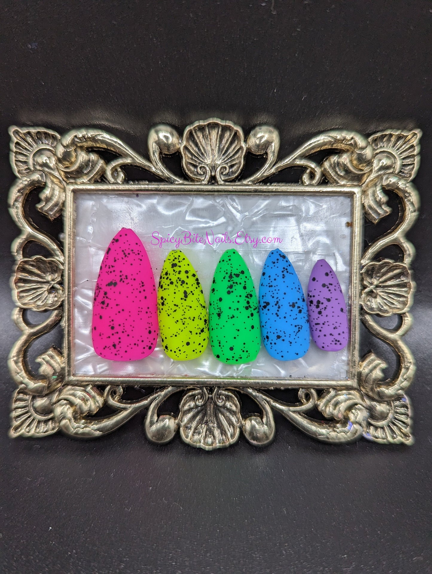 Summer of 95 - Matte Neon Speckled Rainbow Press-On Nail Extensions 10pcs