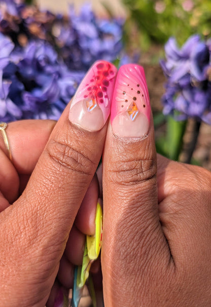 Orchid Oasis -  Orchid and Lily Flower 3D False Press-On Nail Extensions 10pcs