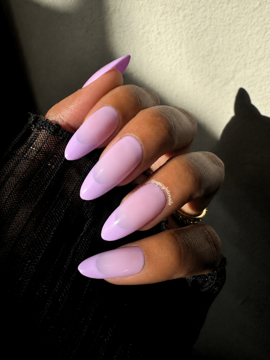 Ube Dream - Lavender Monochromatic French Tip Press-On Nail Extensions 10pcs