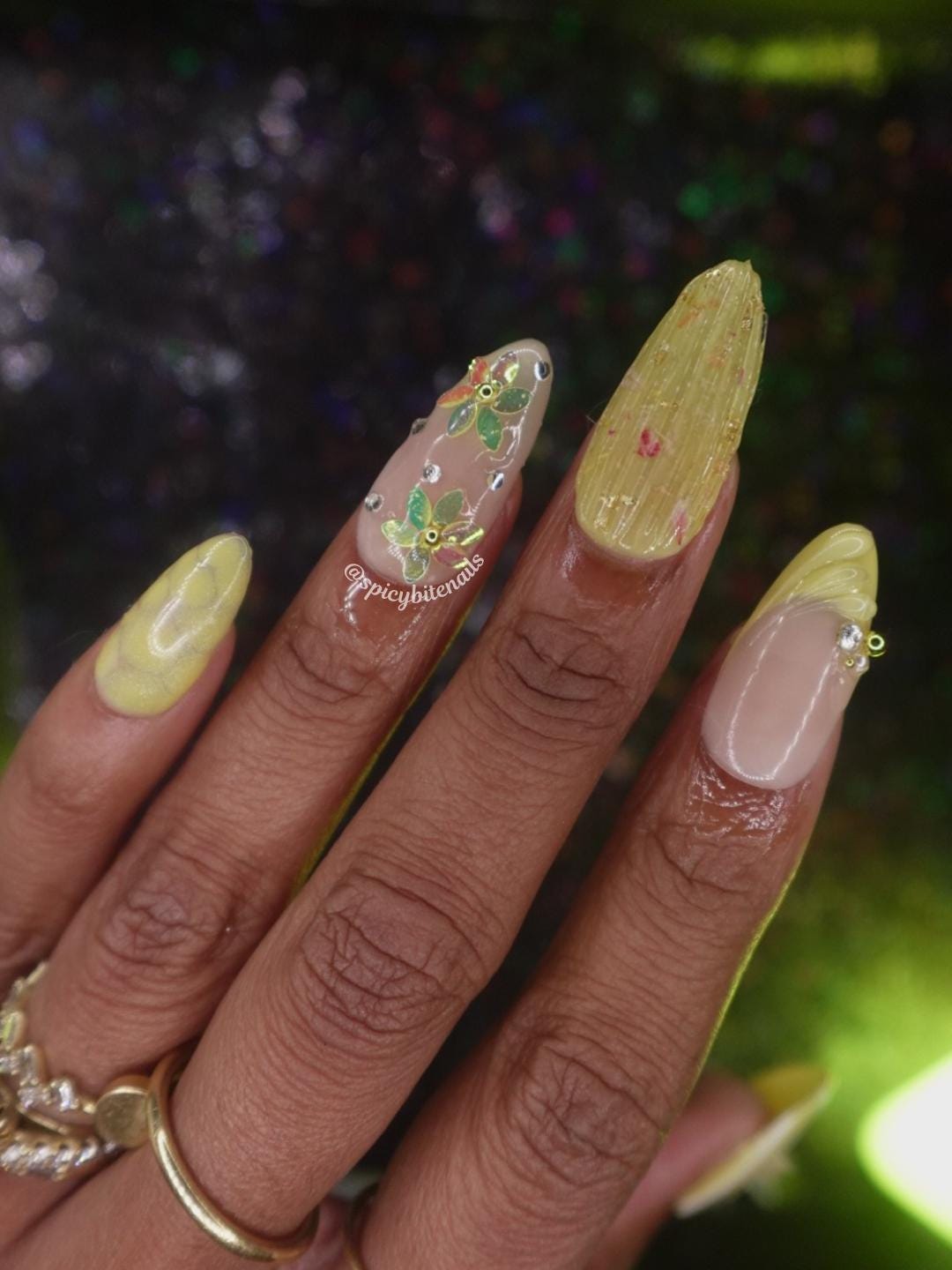 Sun Butter - Butter Yellow and Gold Summer Handmade Luxury Press-On Nails 10pcs