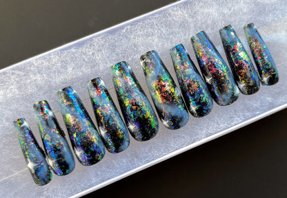 Lost in Space - Galaxy Handmade False Press-On Nail Extensions 10pcs