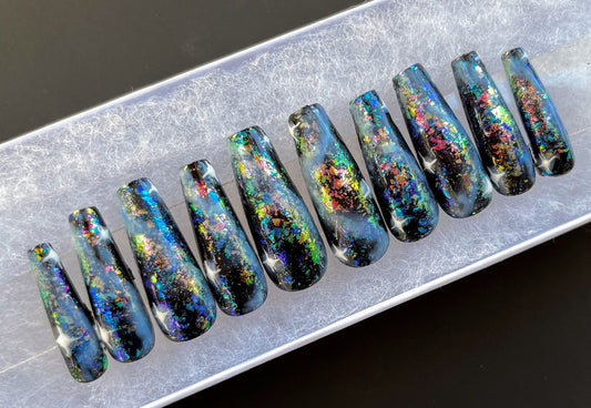 Lost in Space - Galaxy Handmade False Press-On Nail Extensions 10pcs