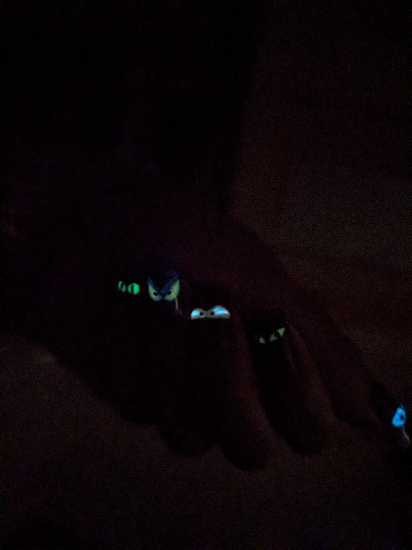Bump in the Night - Glow in the Dark Reflective Glitter Monster Eyes Halloween False Press-On Nail Extensions 10pcs
